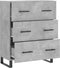 vidaXL - Dressoir - 69,5x34x90 - cm - bewerkt - hout - betongrijs