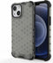 Lunso - Honinggraat Armor Backcover hoes - Geschikt voor iPhone 13 Mini - Zwart