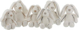 J-Line knuffel Konijn - polyester - wit - large - 2 stuks