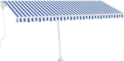 vidaXL - Luifel - vrijstaand - automatisch - 500x300 - cm - blauw - en - wit