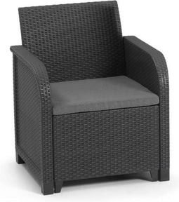 Tuinstoel Allibert by KETER San Remo Synthetische rotan Donker grijs PP (65 x 63 x 74 cm)