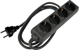 HQ-Power - Stekkerdoos - 4 stopcontacten met randaarde type F - 5 m kabel zwart