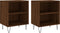 vidaXL - Nachtkastjes - 2 - st - 40x30x50 - cm - bewerkt - hout - bruin - eikenkleur