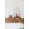 Kaarshouder Home ESPRIT Bruin Natuurlijk Kristal Mangohout 30 x 30 x 40 cm (2 Stuks)