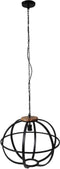 HSM Collection Hanglamp Michigan - ø58x45 - Zwart - Ijzer/hout
