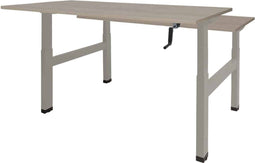 Dextro zit/sta hoogte slinger verstelbare Duo werkplek, bladmaat 2 x 120 x 80 cm., frame kleur zwart RAL 9005 blad 25 mm. melamine Schaduwzwart