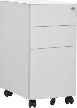 vidaXL - Ladeblok - verrijdbaar - 30x45x59 - cm - staal - lichtgrijs
