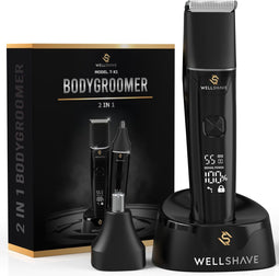 Wellshave 2-in-1 Dual Groomer - Bodygroomer en Neustrimmer - IPX7 Waterdicht - Draadloos Oplaadbaar