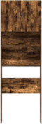 vidaXL - Wasmachinekast - 64x24x190 - cm - bewerkt - hout - gerookt - eikenkleurig