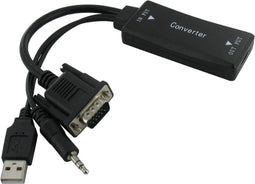 VGA + 3,5mm Jack naar HDMI adapter met HDCP / zwart - 0,15 meter