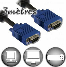 VGA Cable Lineaire HD15 3 m Black