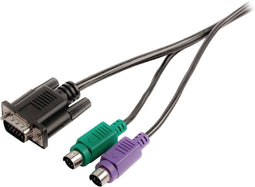 VGA Kabel VGA Male+ 2x PS2 Male - VGA Male+ 2x PS/2 Male 2.00 m Zwart
