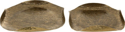 J-Line Rond Gevouwen plateau - metaal - goud - 2 stuks