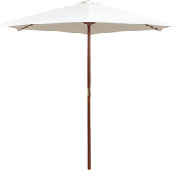 vidaXL - Parasol - 270x270 - cm - houten - paal - crèmewit