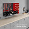 tectake werkplaats gereedschapswand - 28 opbergbakken - 96x17x54 cm - Zwart/Rood
