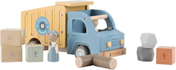 Little Dutch Kiepwagen - Houten vrachtwagen met werkende kiepbak - Geel (2 stuks)
