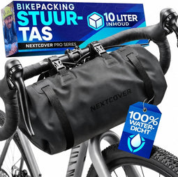 Nextcover Bikepacking Stuurtas AquaShield - Waterdicht 10L - Zwart