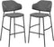 HSM Collection-Barstoel Tracy S/2-50*55*95-Grijs/Zwart-Stof/Metaal