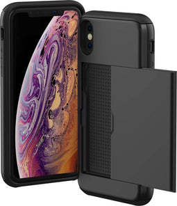 imoshion Hoesje Geschikt voor iPhone Xs / X Hoesje - Ruimte voor 2 pasjes - imoshion Backcover met pasjeshouder - Zwart