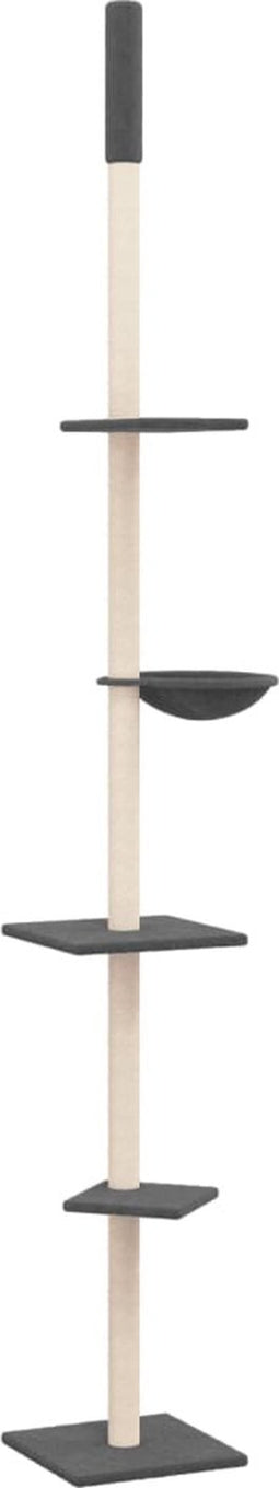 vidaXL - Kattenmeubel - vloer - tot - plafond - 263,5-289,5 - cm - donkergrijs