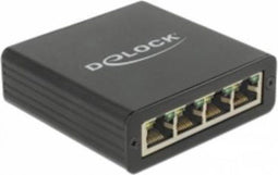 Delock 62966 - USB 5 Gbps Gigabit LAN Adapter - 4 poorten tot 1000 Mbps - Zwart