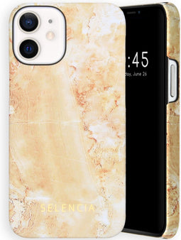 Selencia Hoesje Geschikt voor iPhone 12 Mini - Selencia Maya Fashion Backcover - geel