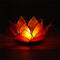 Lotus sfeerlicht oranje 2e chakra zilverrand - 13.5 cm - S