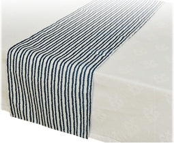 Tafelloper Decoris Navy Blauw/Wit Textiel (32 x 150 cm)