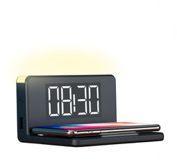 Ksix BXCQI09 - Alarmklok met Draadloze Oplader Qi 7,5 W - Zwart