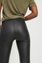 Object Objbelle MW Coated Leggings - Dames Legging met knipbare lengte - Zwart