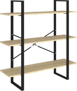 vidaXL - Boekenkast - 100x30x105 - cm - bewerkt - hout - sonoma - eikenkleurig