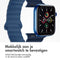 imoshion Siliconen magnetisch bandje - Geschikt voor Apple Watch 1, 2, 3, 4, 5, 6, 7, 8, 9, 10 (42 mm), SE - 38/40/41 mm - Donkerblauw - One Size