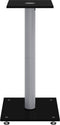 vidaXL - Luidsprekerstandaards - 2 - st - 1 - pijler - gehard - glas - zwart - en - zilver