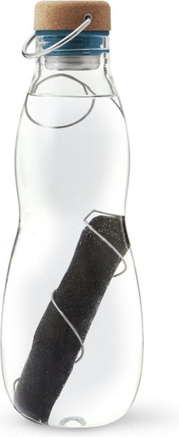 Black+Blum Eau Good Glazen Waterfles - 650ml - Blauw