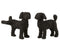 J-Line Viv! Home Luxuries Hond - polyresin - zwart - 2 stuks