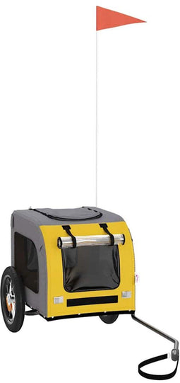 vidaXL - Hondenfietstrailer - oxford - stof - en - ijzer - geel - en - grijs