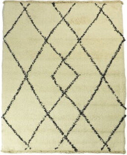 Vloerkleed Enkel Ruit - 70x120 - Zwart/wit - Katoen