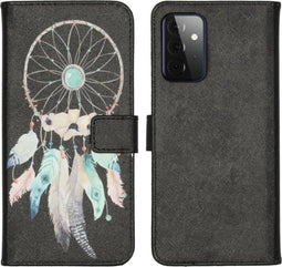 iMoshion Hoesje Geschikt voor Samsung Galaxy A72 Hoesje Met Pasjeshouder - iMoshion Design Softcase Bookcase - Meerkleurig / Dreamcatcher