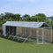 vidaXL - Hondenkennel - met - dak - 2x14x2,5 - m - gegalvaniseerd - staal - zilver