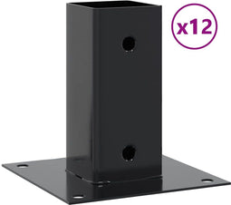 vidaXL - Spokkels - vierkant - 12 - st - 71x71 - mm - gepoedercoat - staal - antraciet