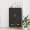 vidaXL - Highboard - in - Zwart - Eiken, - 70x31x115 - cm, - Gemaakt - van - Bewerkt - Hout