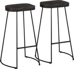 vidaXL - Barkrukken - 2 - st - zwart - 45x40x78 - cm - massief - mangohout