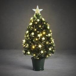 Luca Lighting Mercury Kunstkerstboom met Fibre Optic Verlichting - H60 x Ø30 cm - Groen