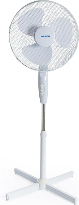 Daewoo DVS1699V - Statiefventilator - 3 standen - 50 Watt - Fluisterstil - Wit