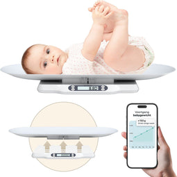Gatson Babyweegschaal - 3-in-1 - Tot 30kg - App - Dierenweegschaal
