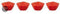 Zak!Designs Onderzetter - Voor Pannen - Bloem - Rood - Set van 4 stuks