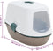 vidaXL - Kattenbak - met - deksel - 58,5x39,5x43 - cm - polypropeen - wit - en - bruin