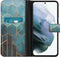 iMoshion Hoesje Geschikt voor Samsung Galaxy S21 Hoesje Met Pasjeshouder - iMoshion Design Softcase Bookcase - Goud / Meerkleurig / Groen / Green Honeycomb