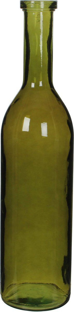 Mica Decorations Rioja - Fles Vaas - H75 x Ø18 cm - Gerecycled Glas - Donkergroen