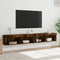vidaXL - Tv-meubels - met - LED-verlichting - 2 - st - 100x30x30 - cm - gerookt - eiken